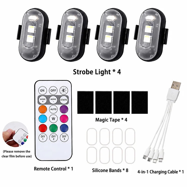 RemoteGlow™ Wireless Rechargeable LED Safety Lights