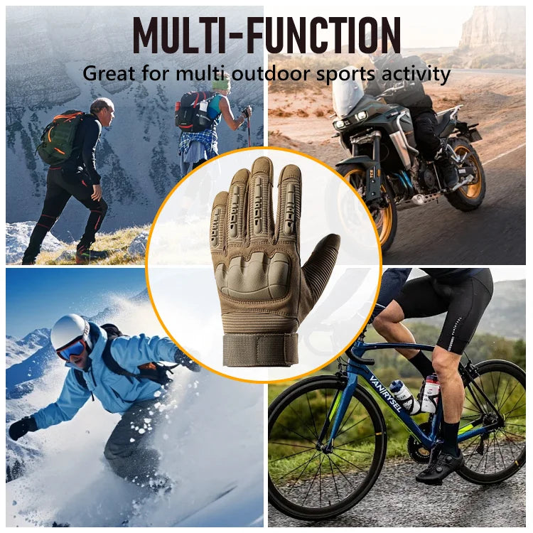 Heavy-Duty Outdoor Tactical Gloves with Touchscreen Fingertips