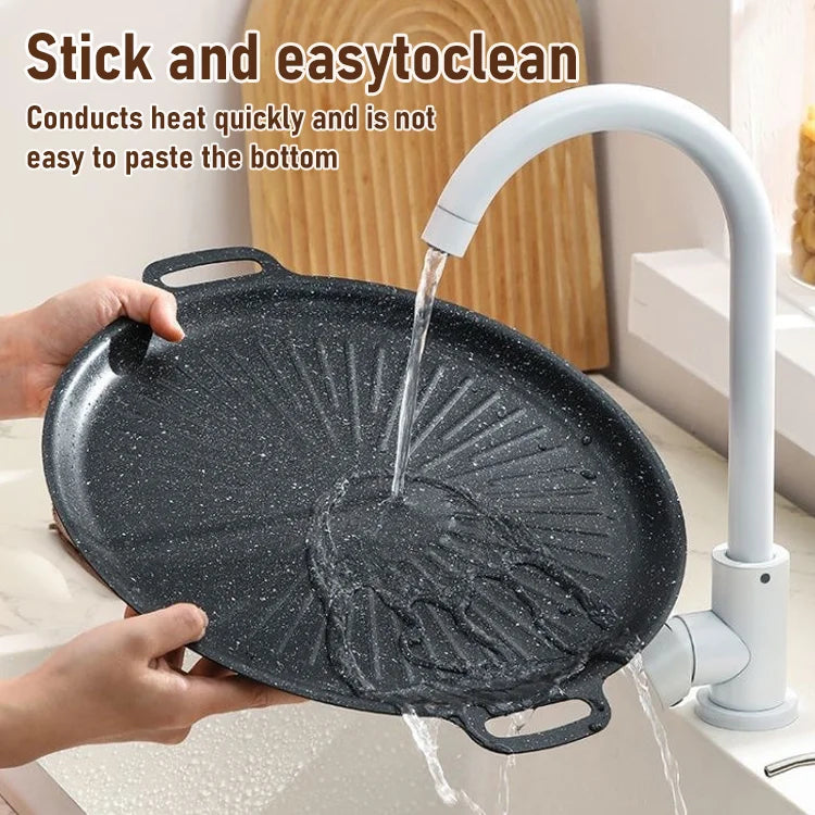 Round Carbon Steel Non-Stick Grill Pan