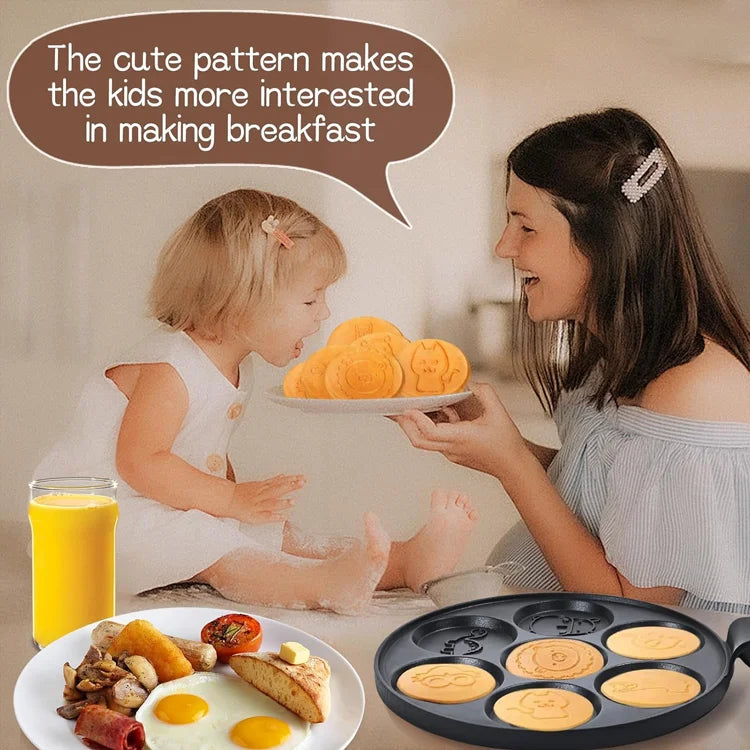 7-Mold Mini Pancake Pan – Fun Breakfast Maker