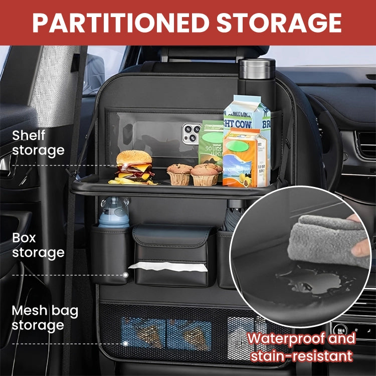Premium Nappa Seat Organizer with Foldable Tray — Sleek, Durable & Ultra-Soft