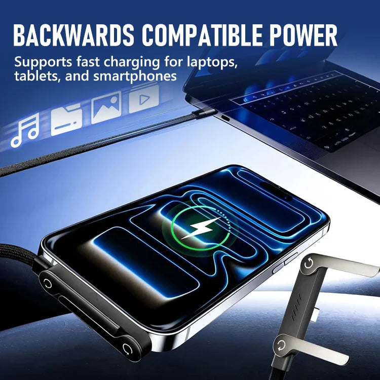 High-Power Fast Charging Cable with Built-in Phone Stand