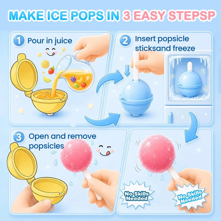 BPA-Free Silicone Round Popsicle Mold – Homemade Fruit Ice Pop Maker