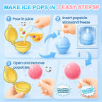 BPA-Free Silicone Round Popsicle Mold – Homemade Fruit Ice Pop Maker