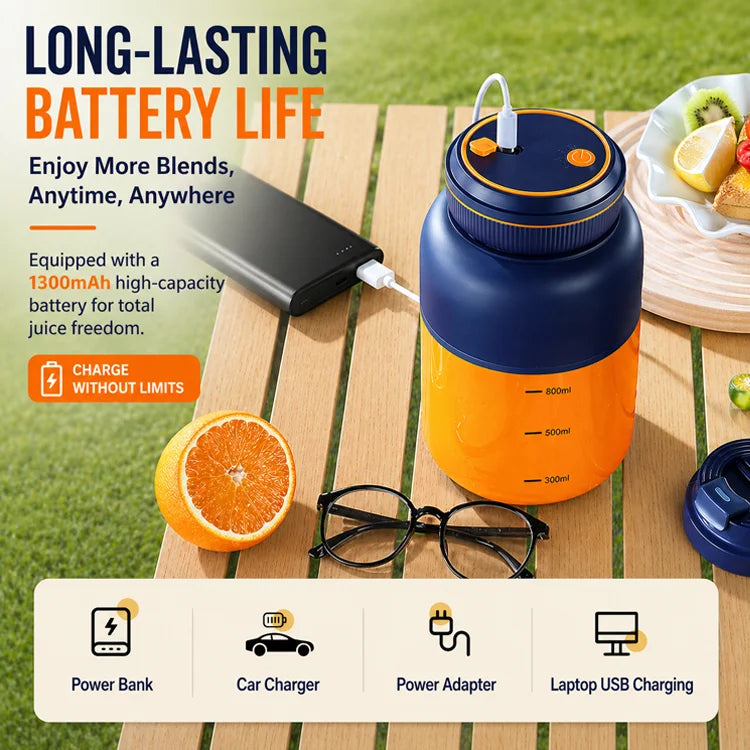 Portable USB Rechargeable Juicer Cup — Fresh Juice Anywhere, Anytime