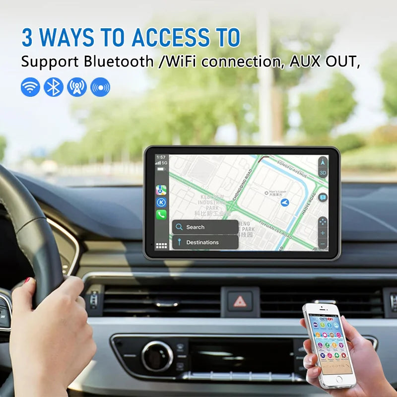 DriveMate™ – Upgrade Any Car with Wireless CarPlay (7″ Display)