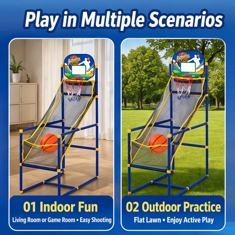 Kids’ Automatic Ball-Return Basketball Set