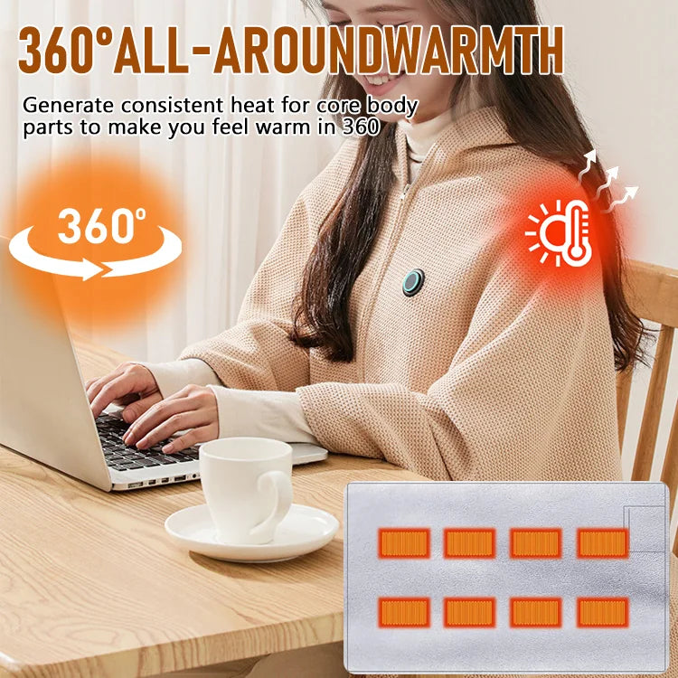 HeatFlux USB Heated Shawl - Instant Warmth You Can Wear