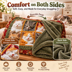 Nine-Panel Sleeping Cats Reversible Flannel Throw