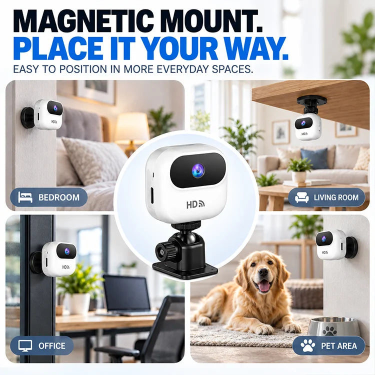 1080P Mini WiFi Camera – Magnetic Motion-Alert Home Monitor
