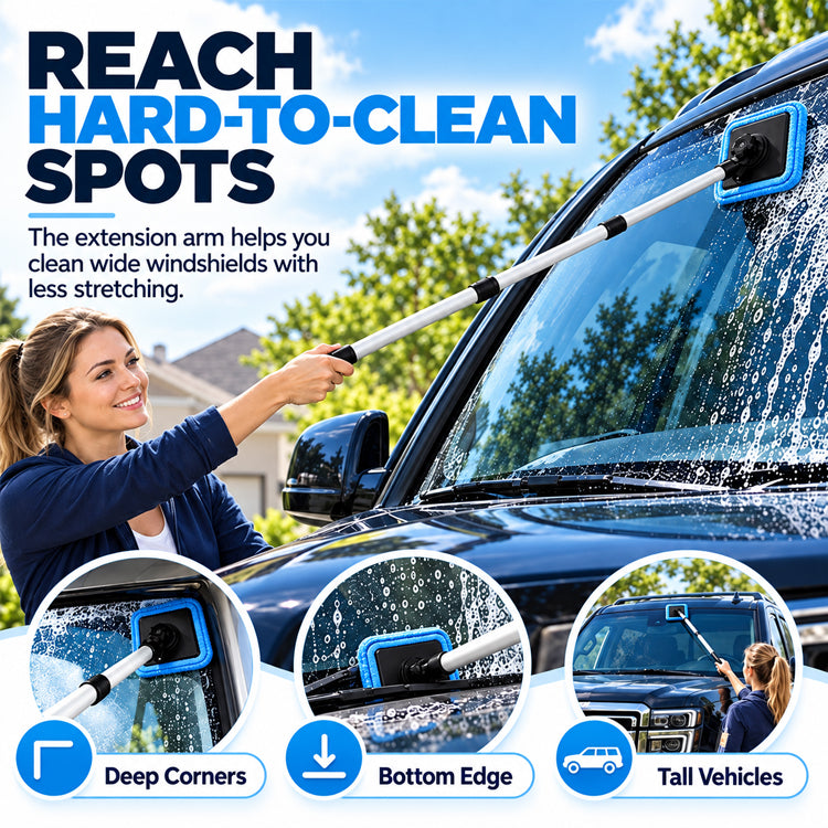 Dual-Sided Magnetic Windshield Cleaner – Inside & Outside Glass Cleaning Kit