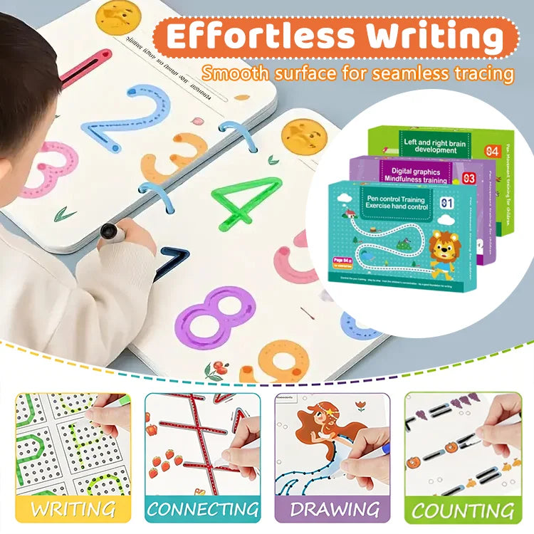 Reusable Tracing Workbook for Kids Ages 3+