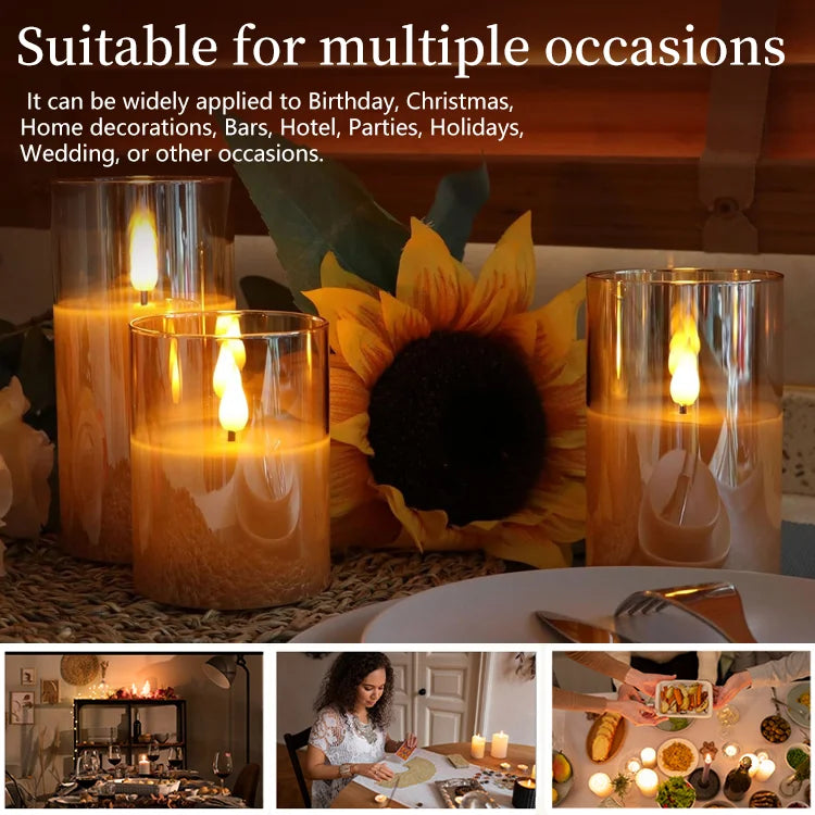 LumiFlick - Flameless LED Candles (3-Piece Set with Remote)
