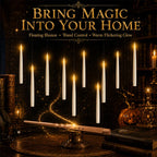 Magic Wand-Controlled Floating LED Candle Set