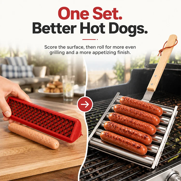 BBQ Hot Dog Slicer & Roller Set