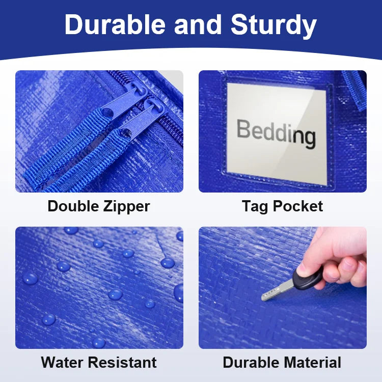 Heavy-Duty Extra Large Storage Moving Bags with Zipper & Handles