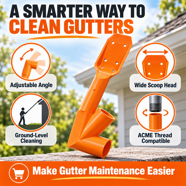 Ground-Level Gutter Cleaning Tool – Adjustable Debris Scoop & Scraper