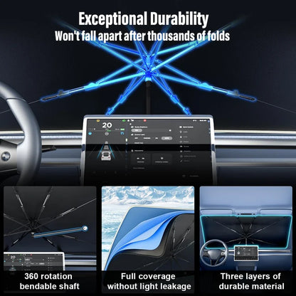 Foldable Umbrella Sun Shade for Car Windshield