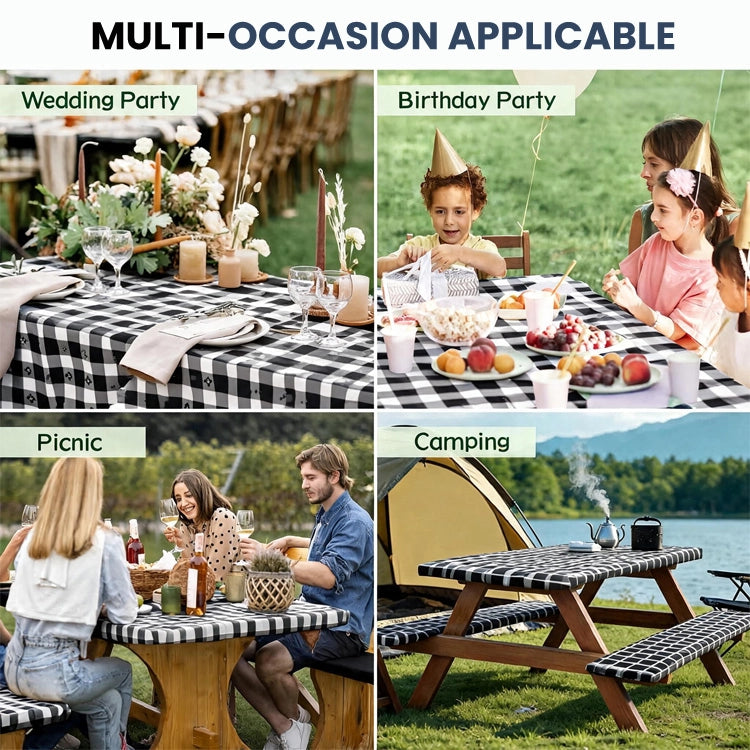 Stretch-Fit Picnic Table Cover Set