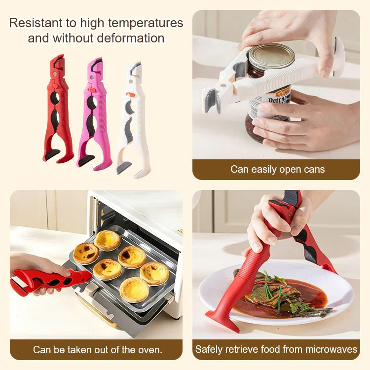 3-in-1 Heat Resistant Kitchen Grip Tool with Bottle Opener