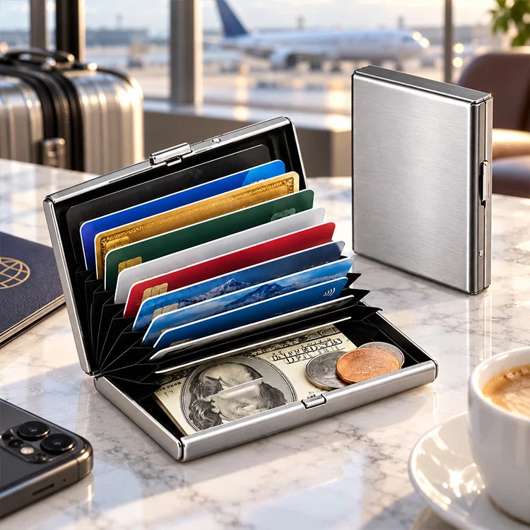10-Card Stainless Steel RFID Blocking Wallet