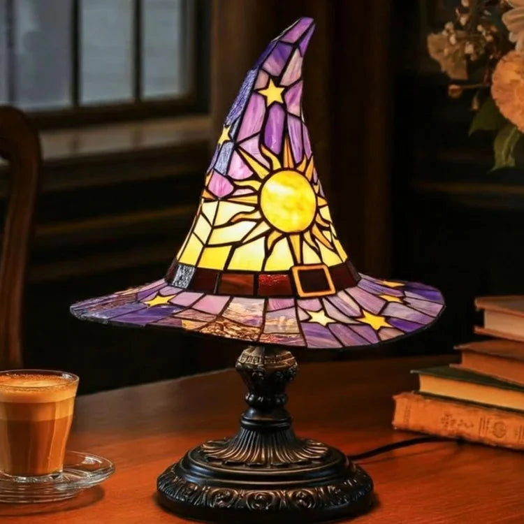 Witch Hat Stained Glass Lamp