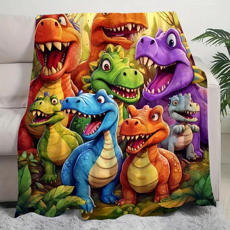 SnuggyHome™ Blanket - Ultra-Soft Flannel Throw That Brings Warmth, Joy & Dino Fun
