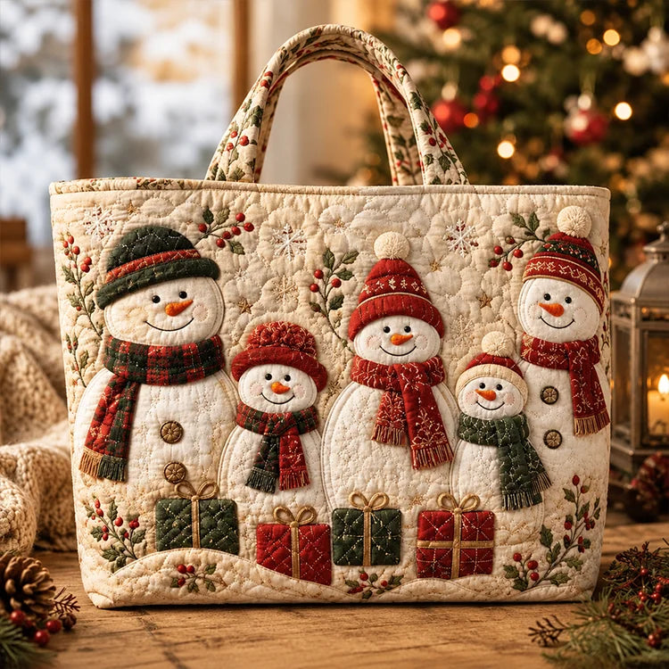 Quilted Christmas Tote Bag – Festive Holiday Carryall