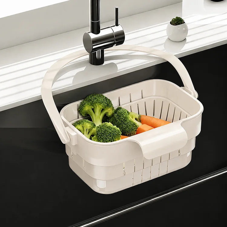 Collapsible Faucet-Hanging Sink Strainer Basket