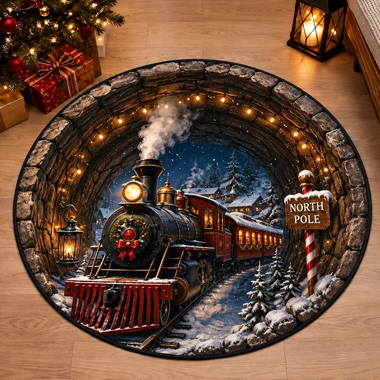 3D Christmas Illusion Rug – Magical Holiday Optical Floor Mat