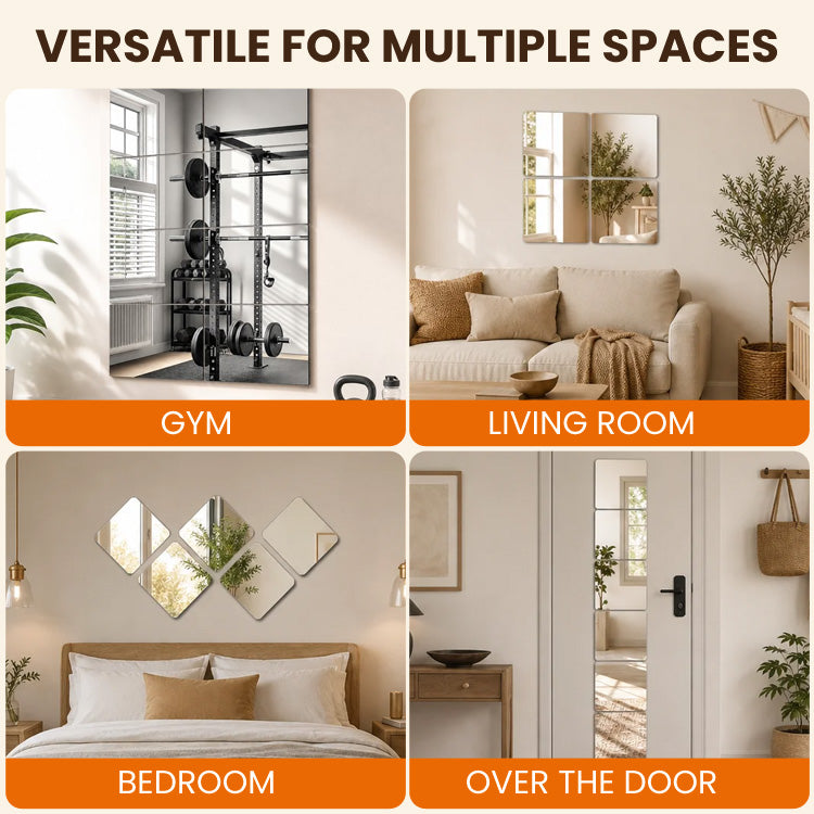Acrylic Adhesive Mirror Tiles – Shatter-Resistant Modular Wall Mirrors