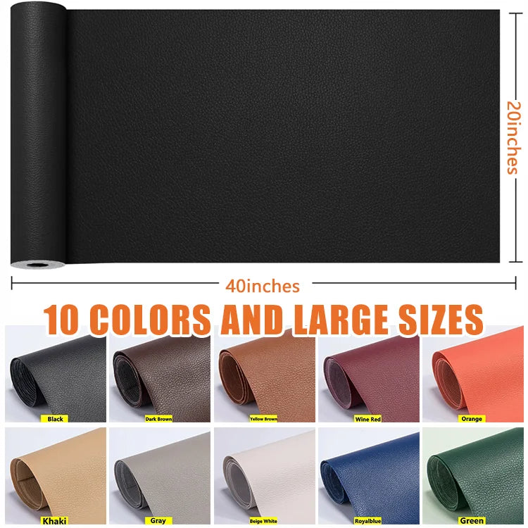 Self-adhesive leather repair patch