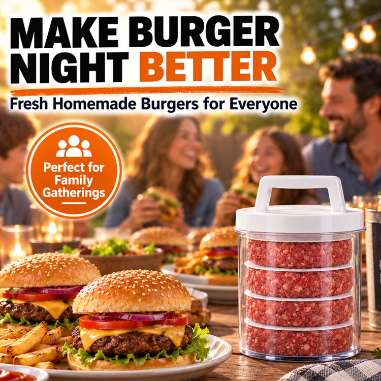 5-Layer Stackable Burger Patty Maker Press – Prep, Stack & Store