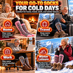 Rechargeable Heated Thermal Socks – 3 Heat Levels & Up to 8.5H Warmth