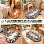 3D Plush Cat Floor Mat – Washable Absorbent Microfiber Rug