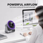 Rechargeable 100-Speed Brushless Turbo Desk Fan with Long Battery Life