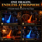 3D Dragon Fire Bookshelf Light – Flying Fantasy Nook Decor