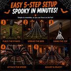 Giant Posable Spider & Web Halloween Decoration
