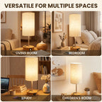 Touch Dimmable Bedside Lamp with USB-C, USB-A & AC Outlet