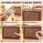 Wooden Savings Challenge Box