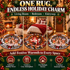 New 3D Christmas Illusion Round Rug – Fun Holiday Accent Floor Mat