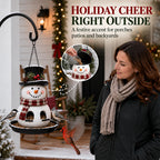 Christmas Snowman Hanging Bird Feeder – Festive Resin Backyard Feeder