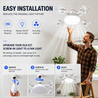 Remote Control Ceiling Fan Light – Dimmable 3-Color LED Fan Lamp