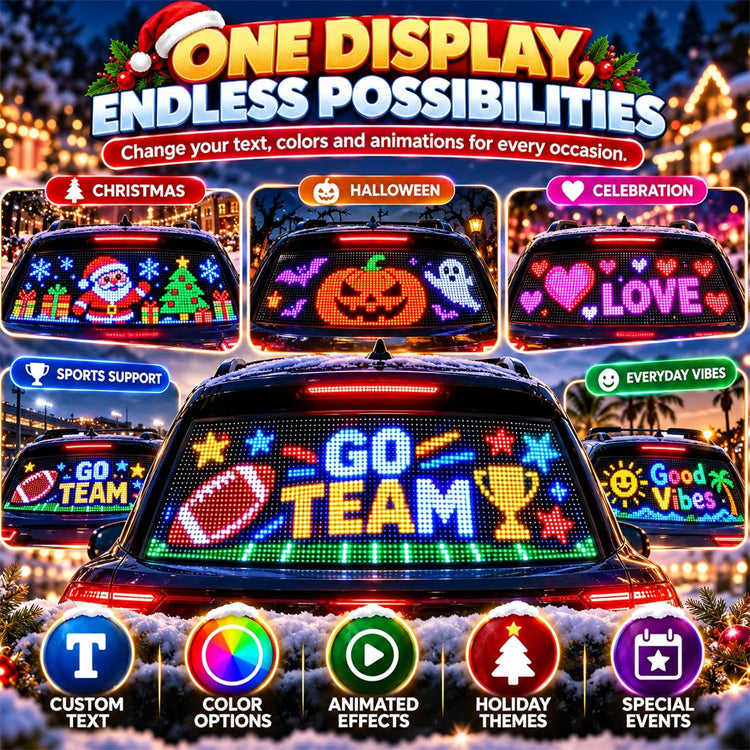 Custom Christmas Car Window LED Display