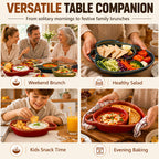 800G Real Ceramic Divided Bowl – 24 oz Soup & Side Serving Dish