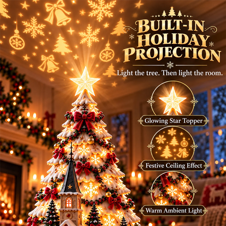 Christmas Village Projection Tree Lamp