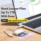 3-in-1 Multi-Function Card Reader for iPhone, Android & USB Devices