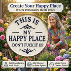 Personalized Family Name Happy Place Garden Sign