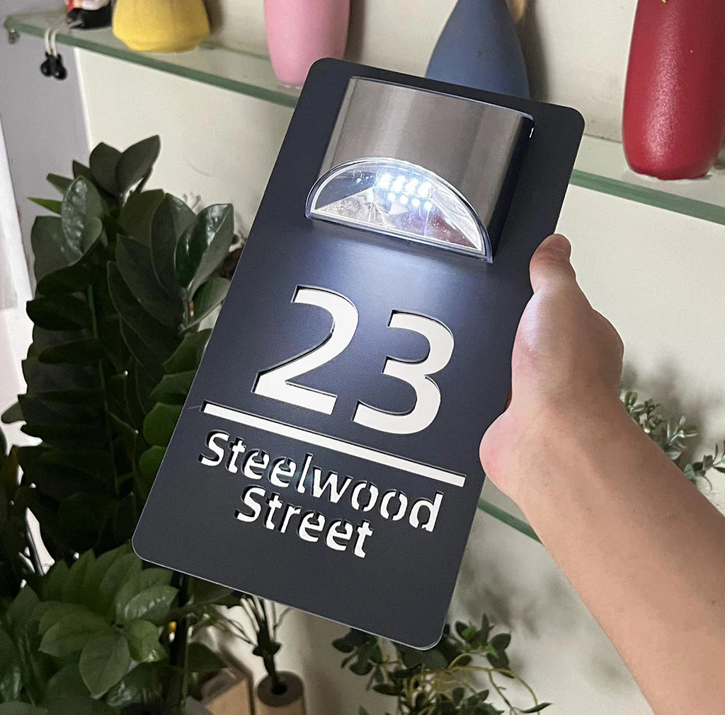 LumiSign™ Auto-Glow Solar Address Plaque