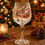 Handcrafted 3D Christmas Wine Glass – Festive Holiday Goblet
